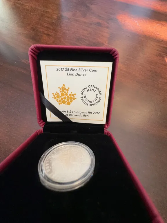 2017 Canada $8 Fine Silver Coin Lion Dance With Case and Certificate