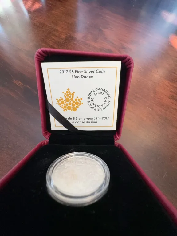 2017 Canada $8 Fine Silver Coin Lion Dance 99.99% 27mm w/ Case & COA