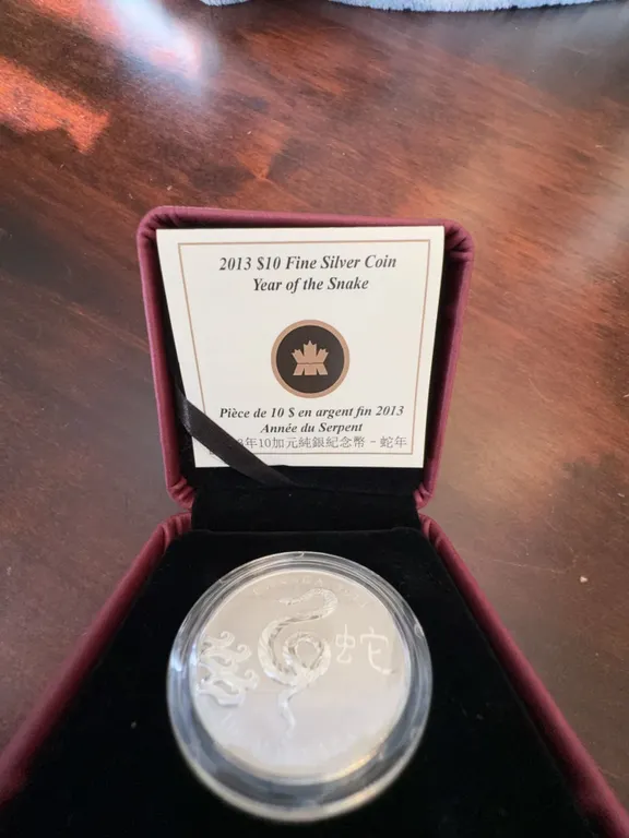 2013 Canada $10 Fine Silver Coin Year of the Snake with Box and COA