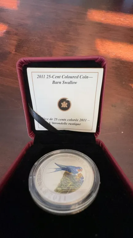 2011 Canada 25-Cent Coloured Coin Barn Swallow Nickel-Plated Steel 35mm