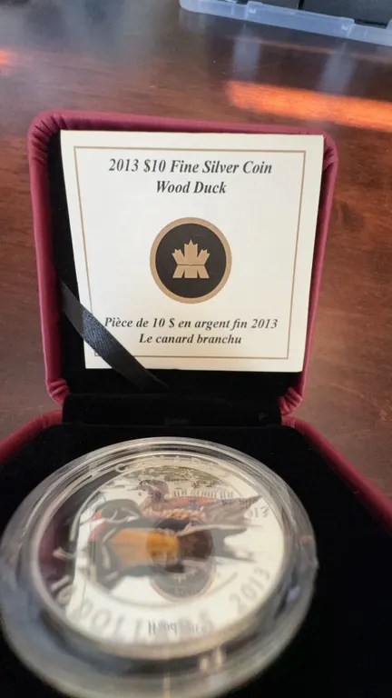 2013 Canada $10 Fine Silver Coin Wood Duck 99.99% Silver 15.87g with Case and COA