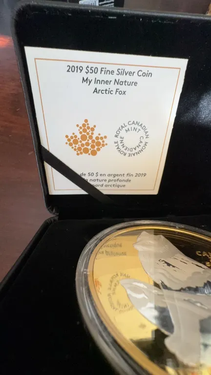 2019 $50 Fine Silver Coin My Inner Nature Arctic Fox, Royal Canadian Mint, 99.99% Silver
