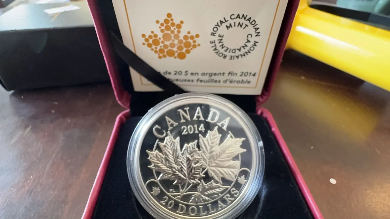 2014 $20 Fine Silver Coin Majestic Maple Leaves Royal Canadian Mint