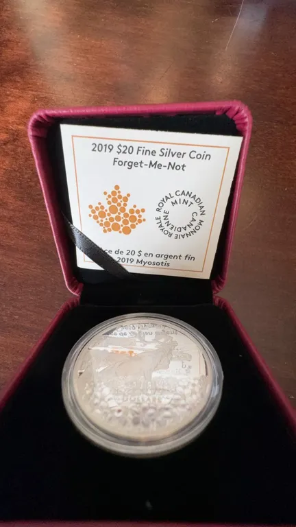 2019 $20 Fine Silver Coin Forget-Me-Not Royal Canadian Mint with Case