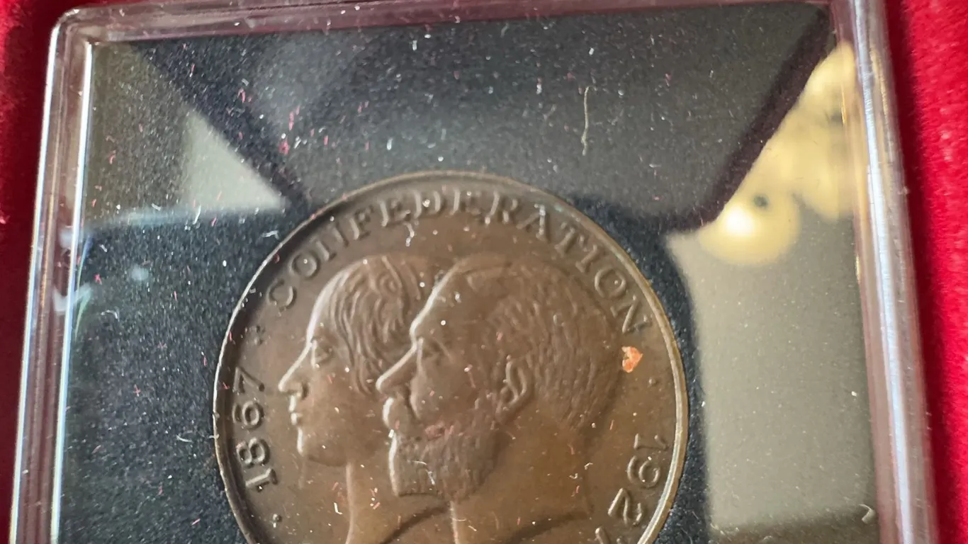 1867–1967 Canada Confederation Centennial Bronze Medal in Display Case
