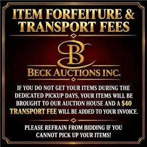 Item Forfeiture & Transport, Shipping, Delivery Fees & Conditions