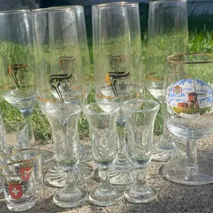 Set of Souvenir Glassware Including Switzerland and Holland Motifs