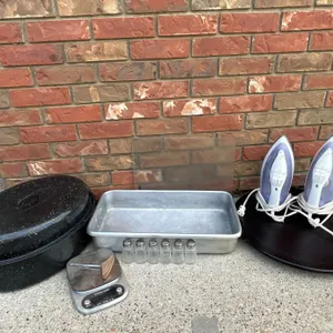 T-fal Irons, USA Enamel Roaster, Aluminium Tray, Lazy Susan, 6 Salt and Pepper Shakers