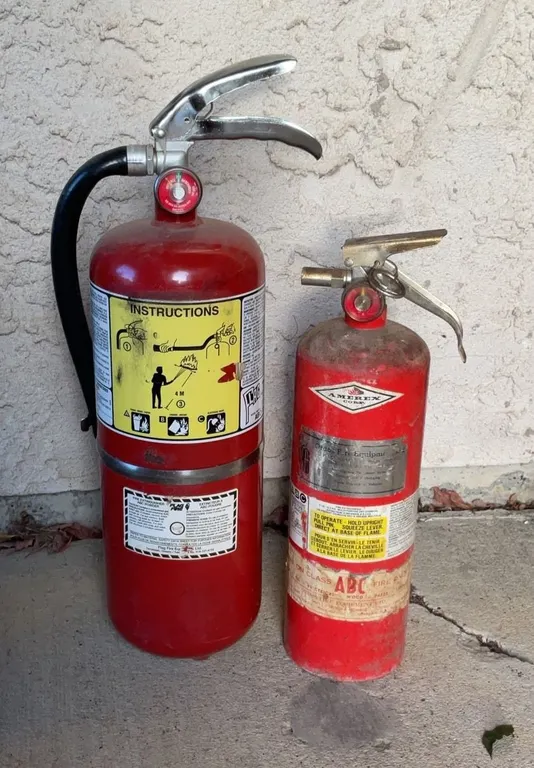 Amerex and Flag ABC Dry Chemical Fire Extinguishers, Two Old Units