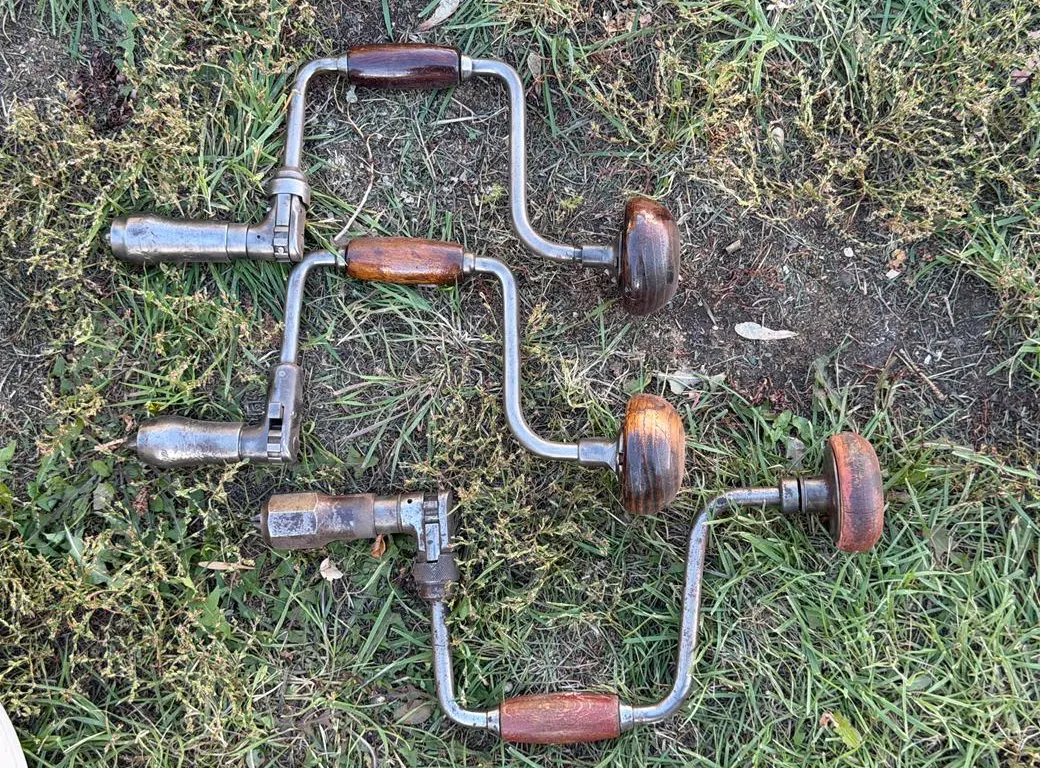 (3) Antique Drill and Bit Sets