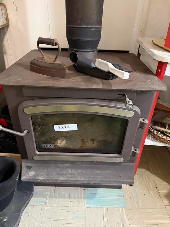 Drolet Wood Burning Stove (25") and Sad Iron