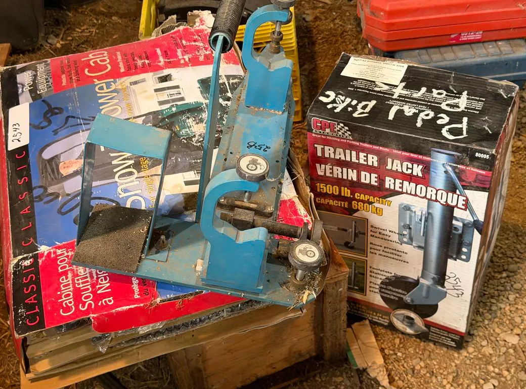 Adjustable Sharpening Jig, Trailer Jack & Snow Cab