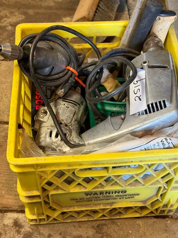Electric Drills and Assorted in Crate