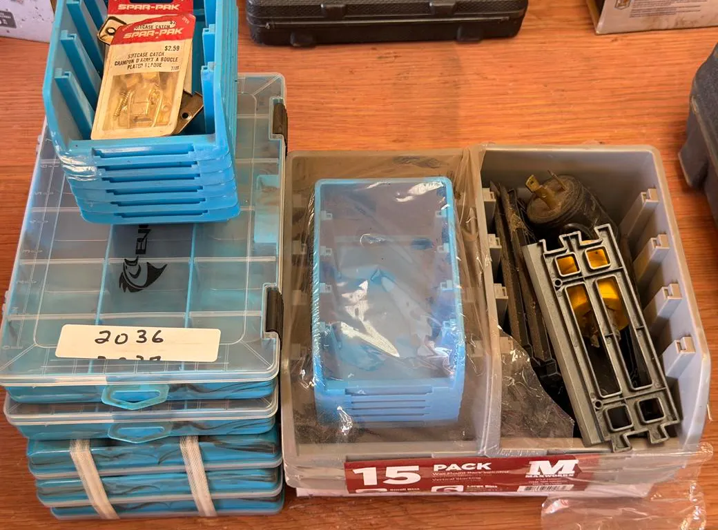 Hardware Storage Bins, Trays and Electric Plugs