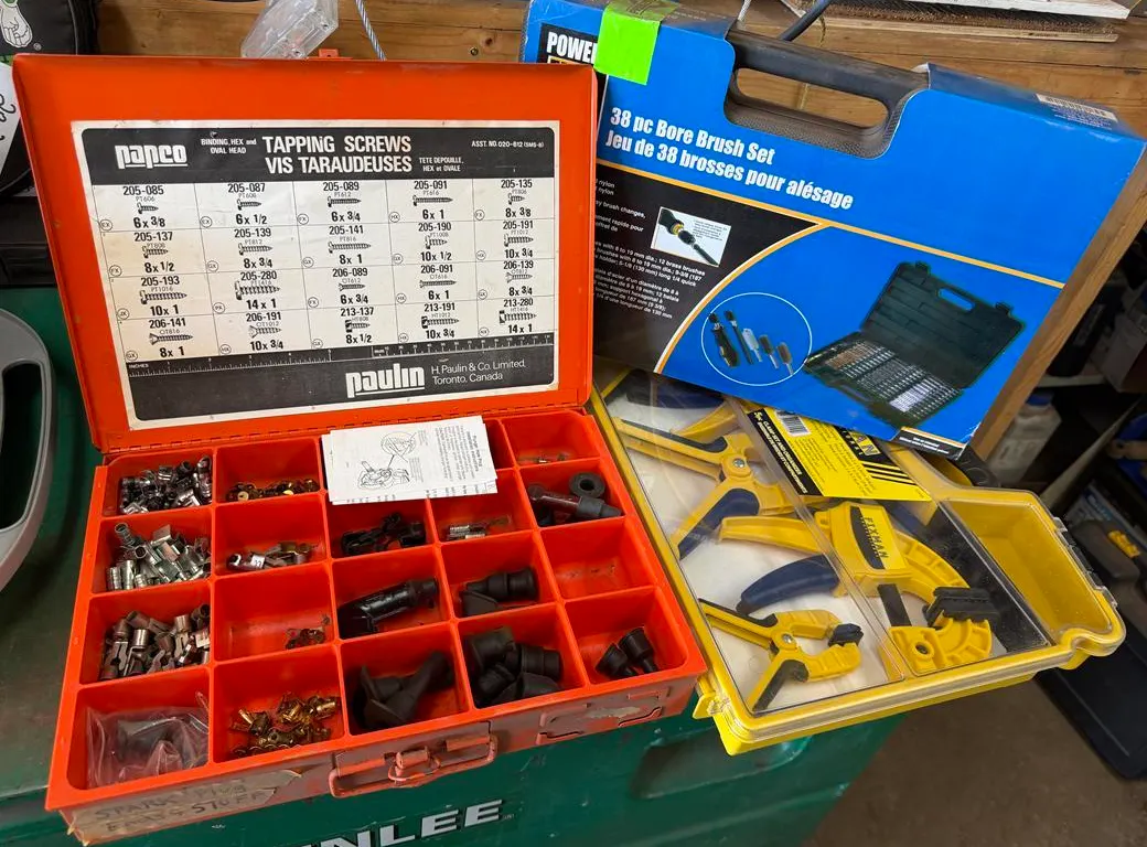 Tapping Screws, 38" Bore Brush Set & Clamp Set