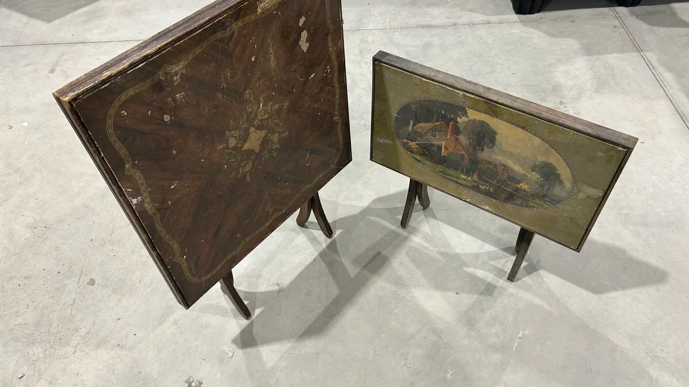 (2) Vintage Folding Wooden Tables