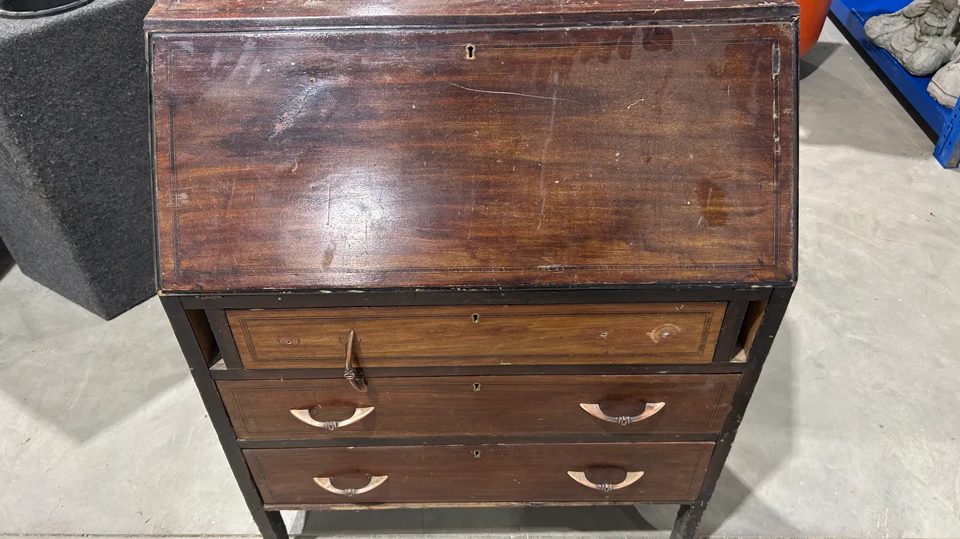 Vintage Wooden Slant-Front Secretary Desk