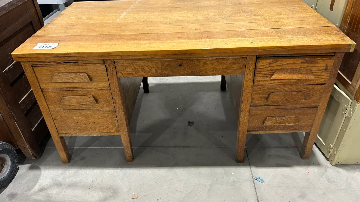 Vintage Double-Pedestal Office Desk