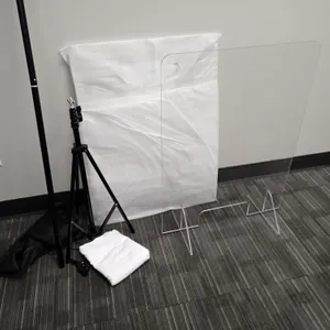 Lot of T-Shaped Photo Backdrop w/White Screen and (2) Plexiglass Dividers.