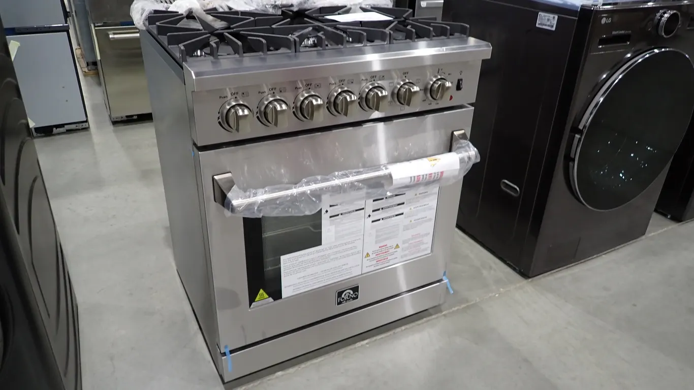 Forno FFSGS6196-30 Stainless 30" Front Control Dual Fuel Convection Range - NOTE: PLEASE INSPECT.
