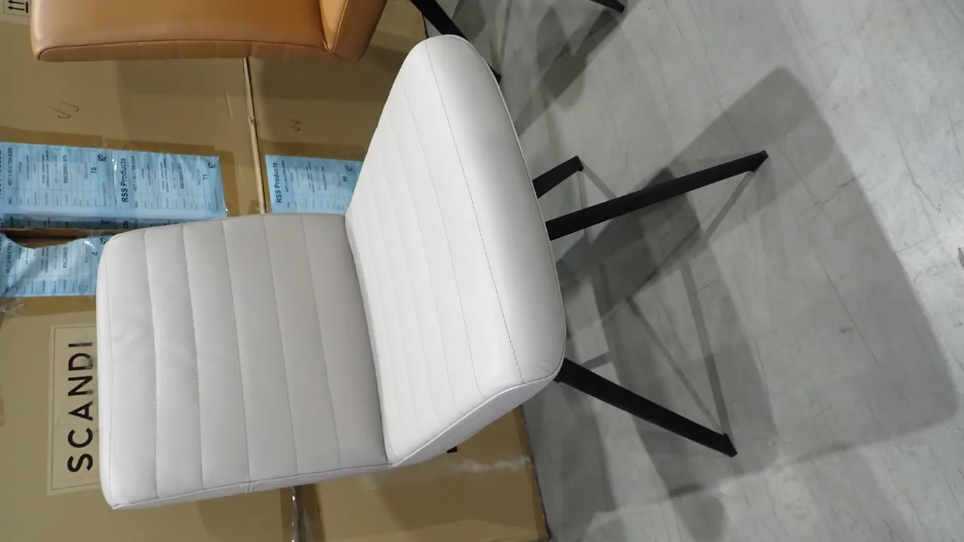Set of (2) Scandi Norway HD7-2-00 HYGGE Essenza Frost Leather Low Back Dining Chairs.