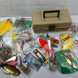 Lot of Fishing tacle & tackle box