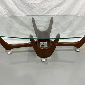 MCM glass coffee table