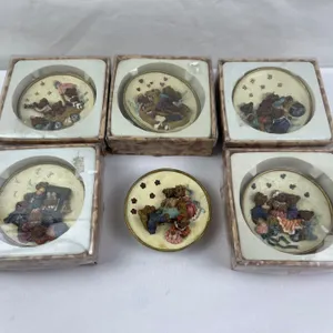 6x vintage Boyds Bears mini plates
