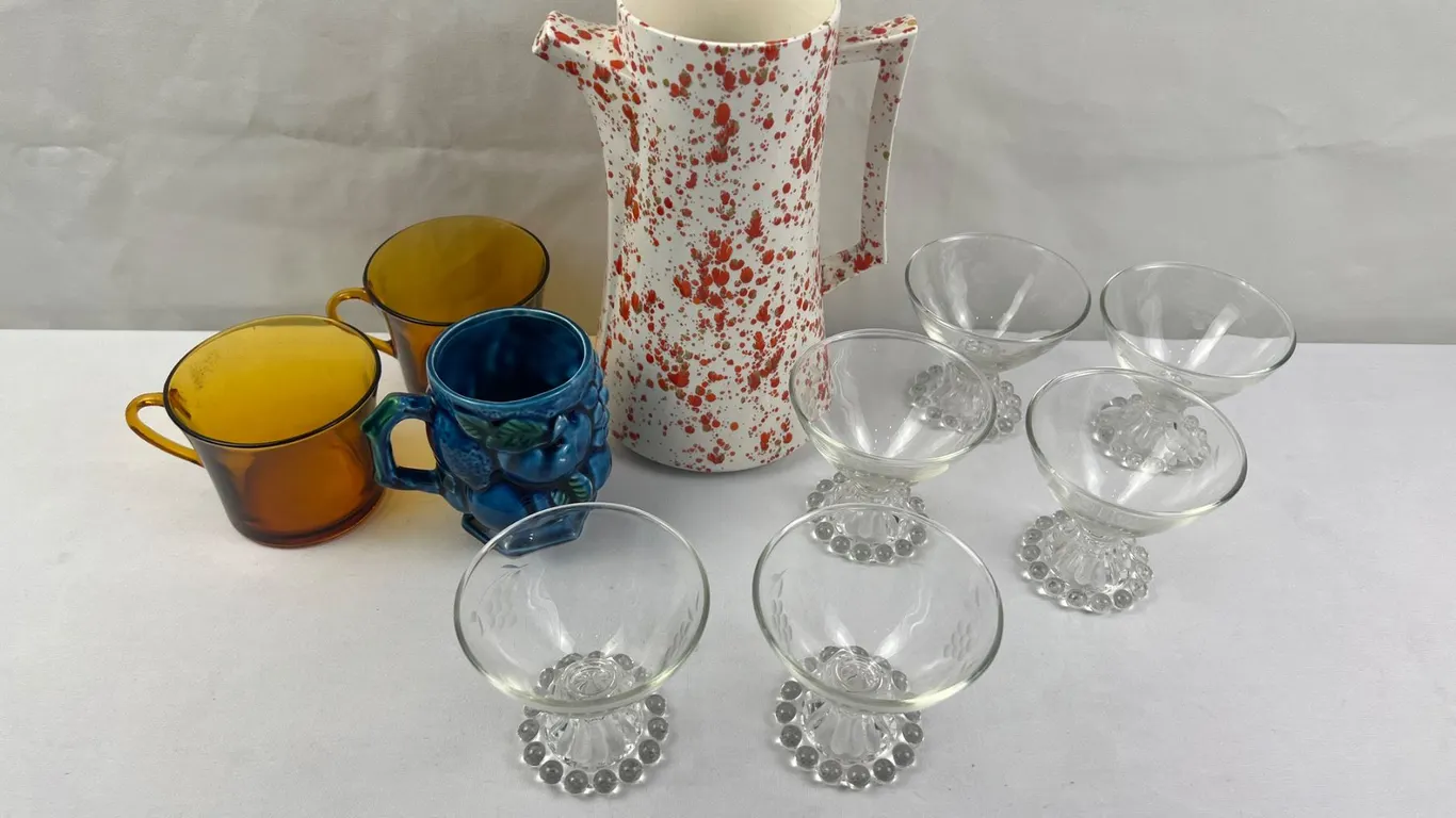 Assorted M/C glassware & pottery