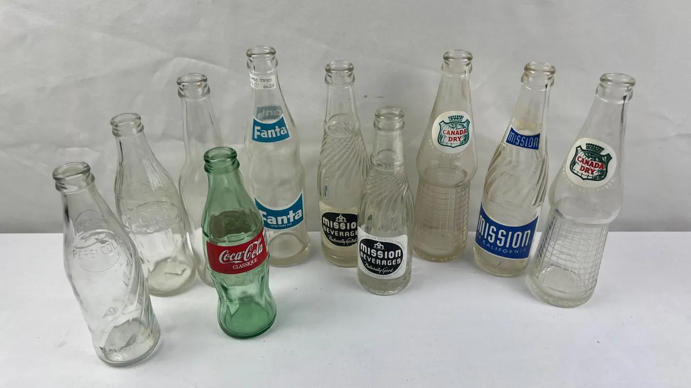 Vintage pop bottle collection