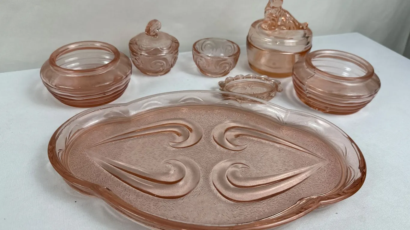 Collection of Vintage Pink Depression Glass