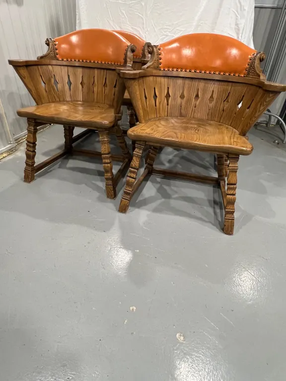 Vintage Romweber Viking Oak Barrel Back Chairs