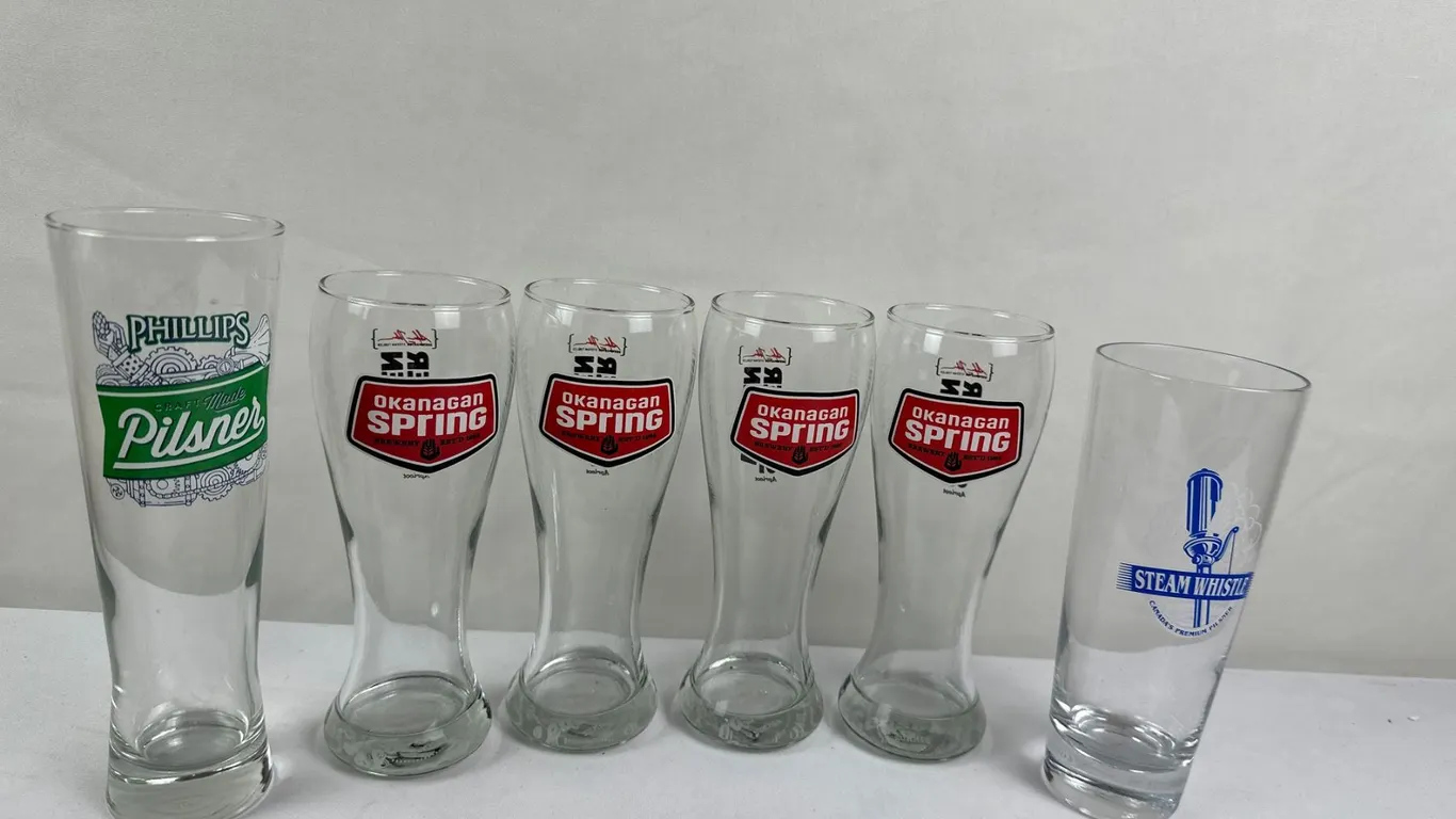 Vintage Pilsner & Okanagan Spring Collectible Beer Glasses