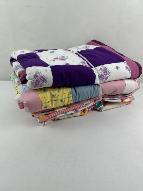 4 New Pink & Purple Baby Handcrafted Patchwork Quilts