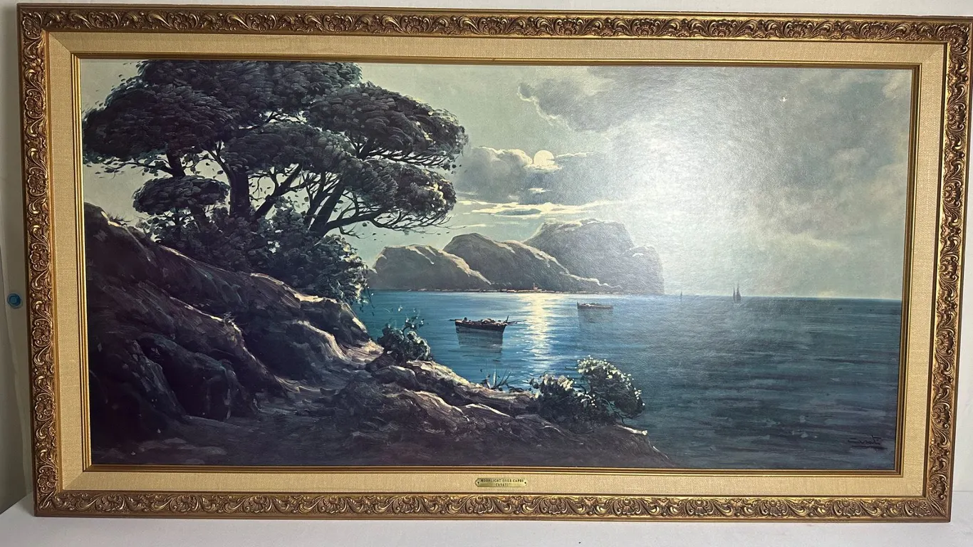 Moonlight Over Capri, signed by artist Casati