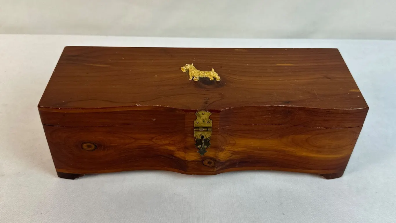 Wood Box with Vintage Items