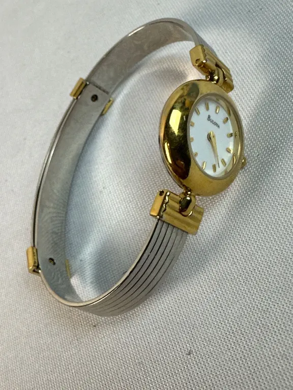 Ladies Bulova Bangle Watch - Needs Battery (Estate)