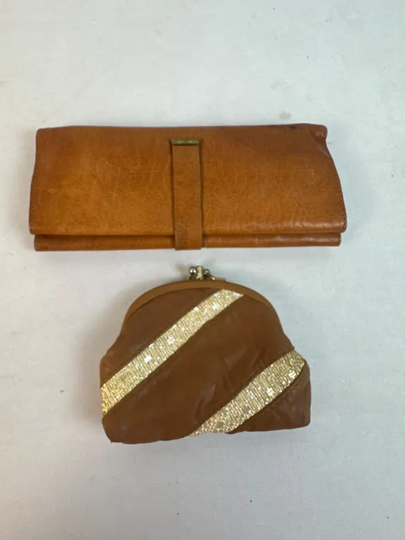 Vintage Prym Italian Leather & Suede Jewelry Case & Change Purse