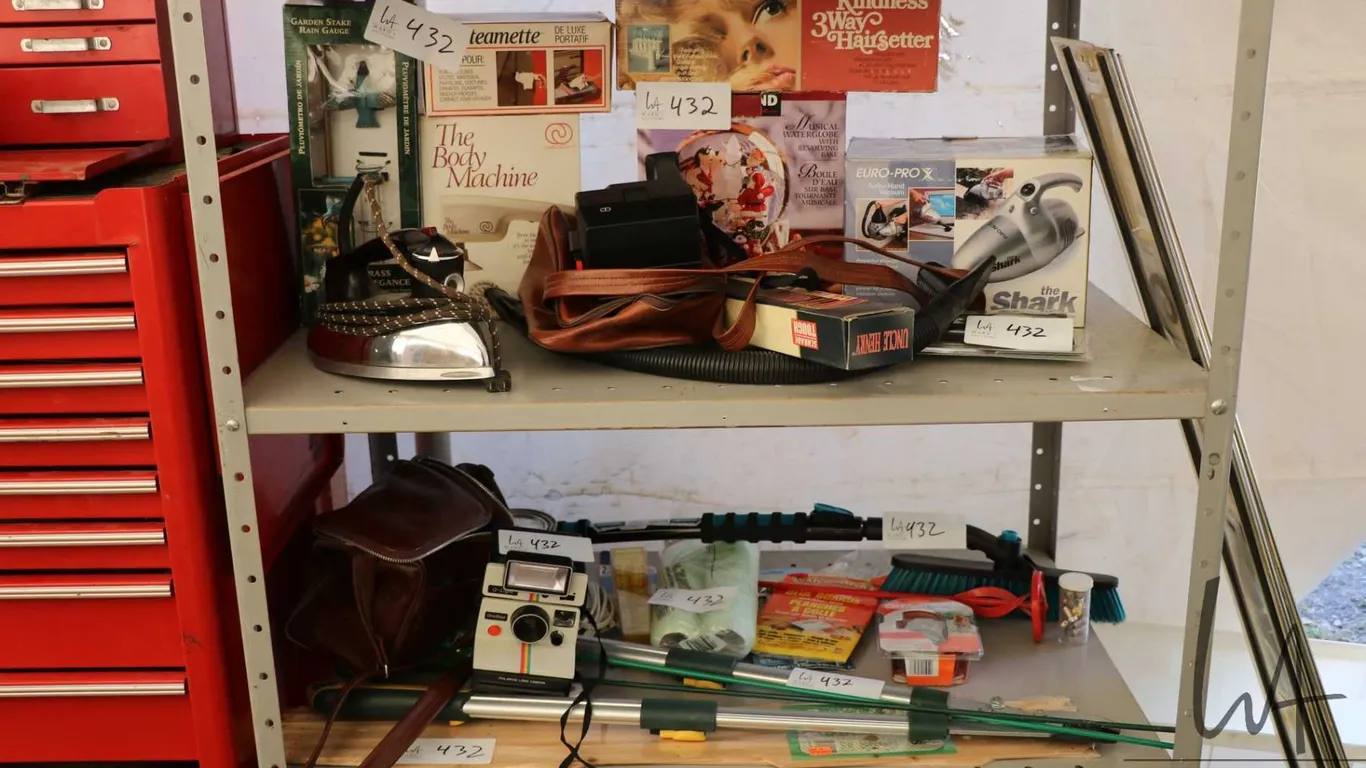 Electric iron paint mixer, cameras,