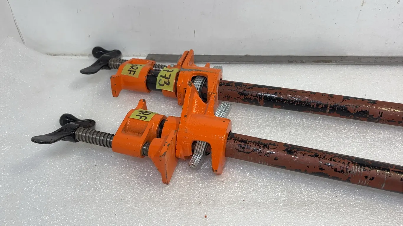 Pair of Pony 1" Pipe Clamp Fixtures w/ Pipe, Approx. 42" and 43" *Unreserved*