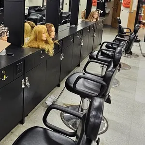 Individual Cosmetology Island w/ Mirrors, 2 Chairs