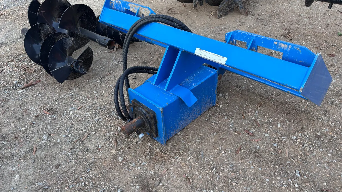 Skid Steer Hydraulic Auger Drive Attachment with Three Bits