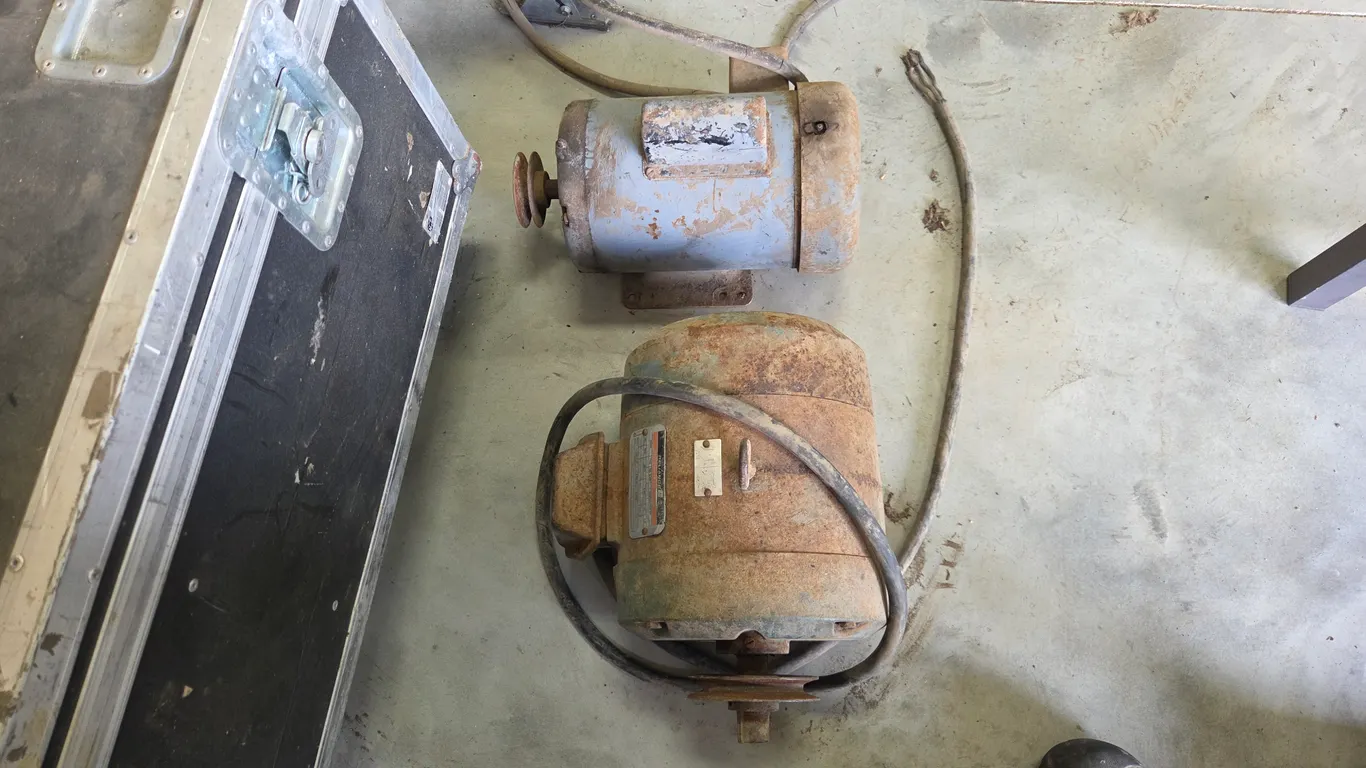Pulleys, 2hp and 3hp Motors, Single Phase and Working Order Per Seller, Buying All for One Money. Th