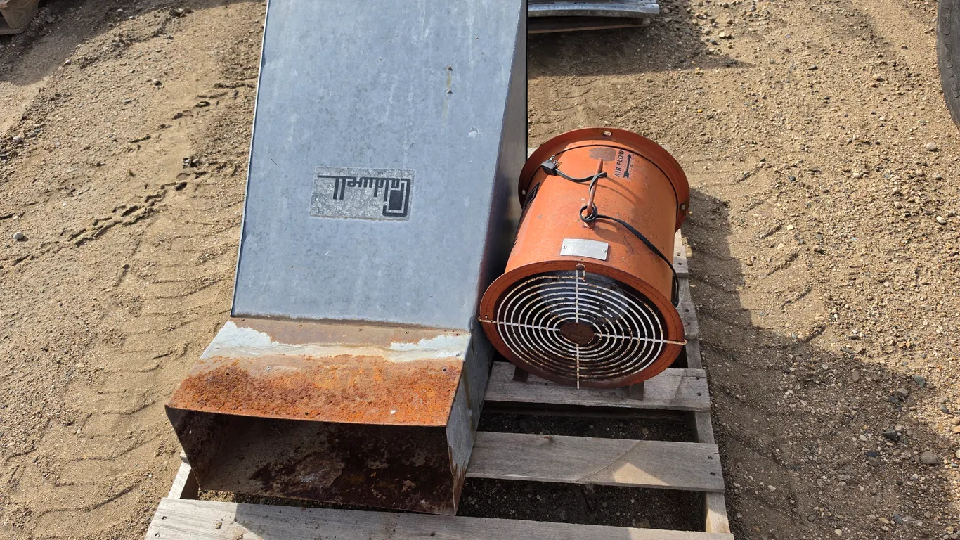 Caldwell 12” Bin Fan with Transition, Approx 18” x 8” Transition Opening