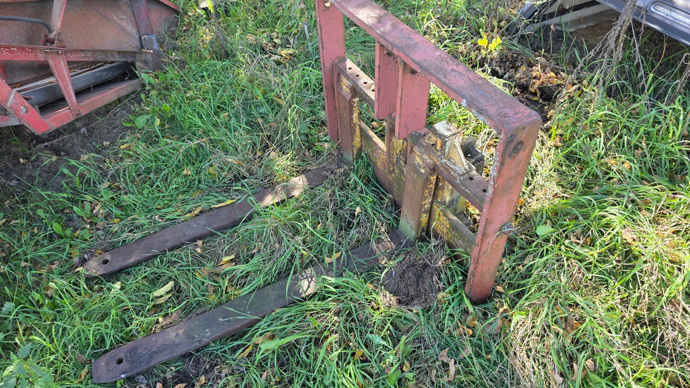 Forklift Front End with Pallet Forks, Limited Loading Available, As Is - Where Is