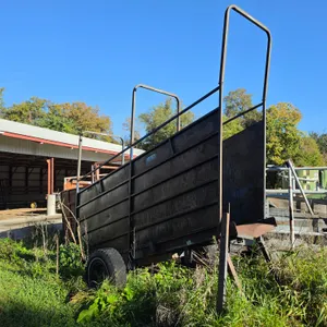 Portable Steel Loading Chute, 15” Tires on 6 Bolt Rims, *Will Need Some Repair to Connect Hitch