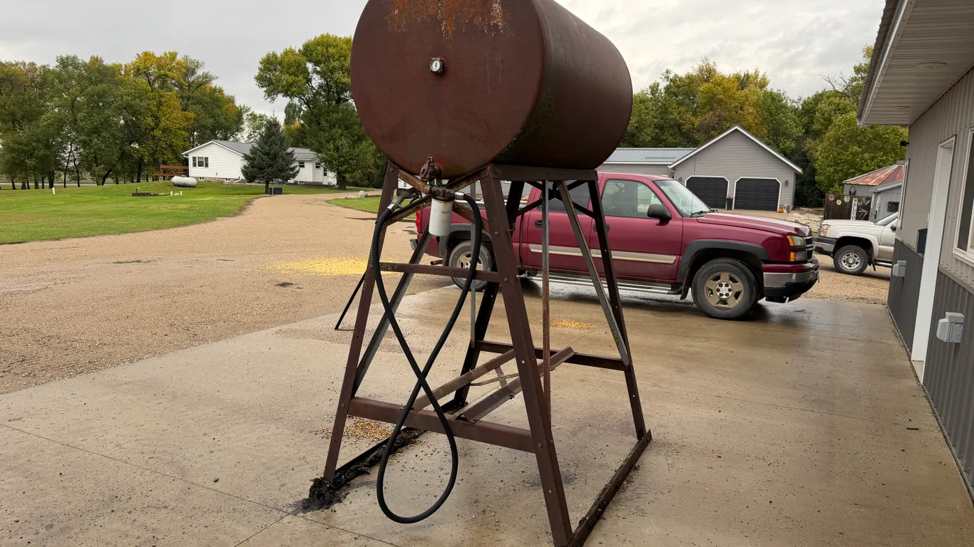 Approx. 200 Gallon Fuel Barrel With Stand, Gravity Feed, Hose And Nozzle Included