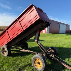 Grain Wagon, Steel Box, End Dump, Tires Hold Air, Hydraulic Lift Works, No Hose Included, Front Left