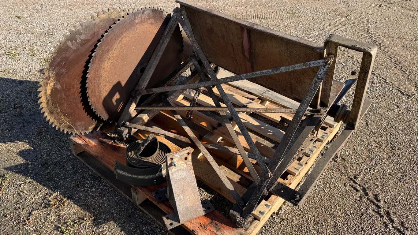 Buzz Saw, Brackets For Farmall Tractor, Two Blades, Stored Inside