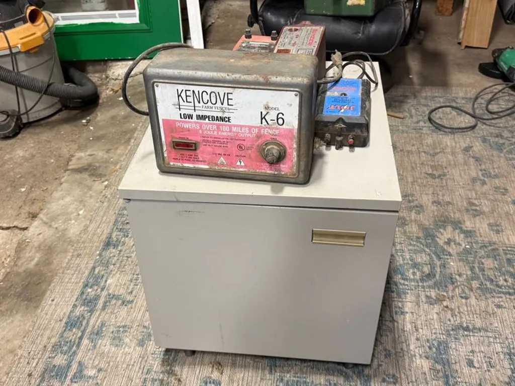 (4) Cattle Electric Fencers With Steel Cabinet, Buying All for One Money